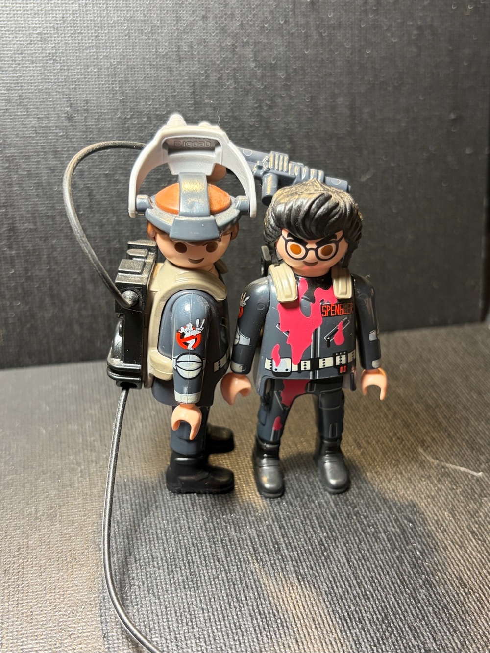 Playmobil Ghostbusters 2 Figure Lot - Ray Stantz and Slimed Egon Spengler